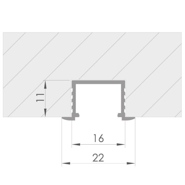 Lišta na LED pásky vysoká k zafrézování LL-05 - Image 2