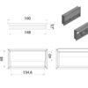 Průchodka kabelů obdélník 160x80mm Al - Image 3