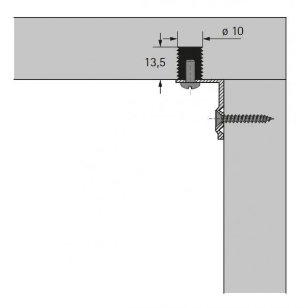 HETTICH Postelové kování-úhelník 127mm - Image 3