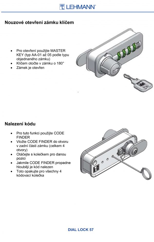 Číslicový zámek Dial lock černý, 57.01 pravý – 18,1 – 21 mm - Image 4