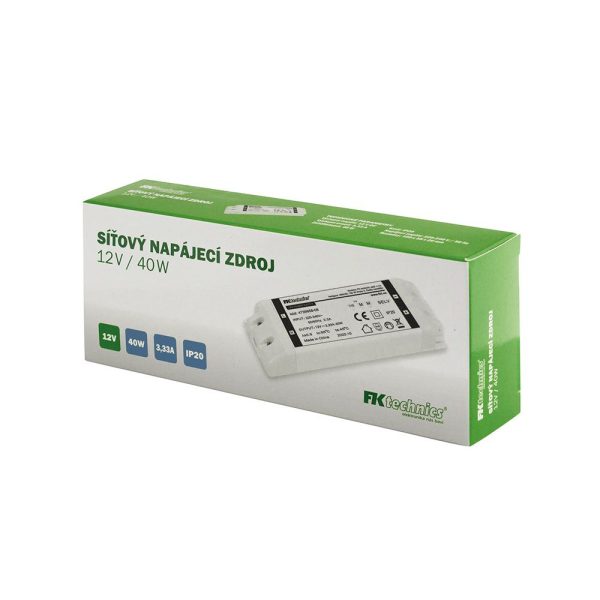 Trafo LED 12V/ 40 W, 3,3A, IP20 se svorkovnicí - Image 2
